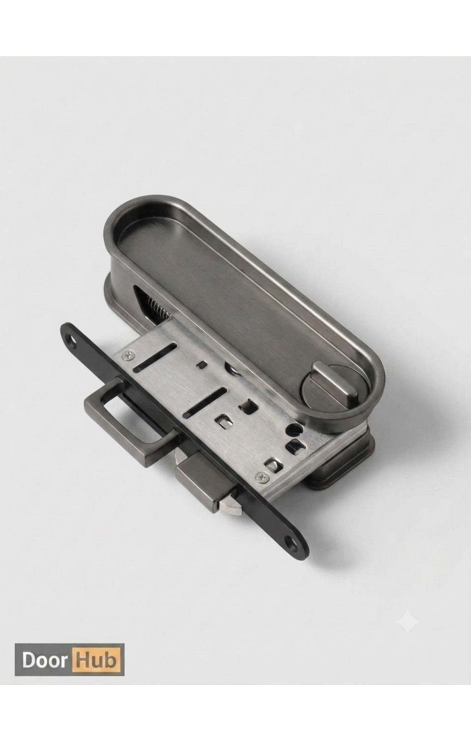 Nickel Black Sliding Door Handle Set – Telescopic Lock for Wooden & Aluminium Doors